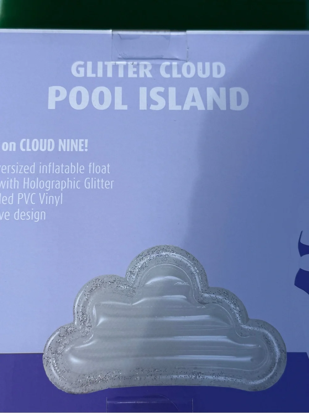 Inflatable Pool Island - White Glitter Cloud 72 inch water toy